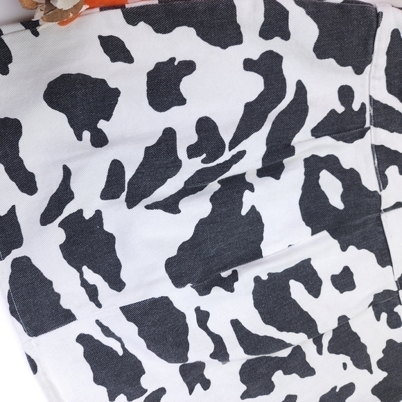 Tribe White Black Animal Print Denim Skirt Sz L - Picture 6 of 8